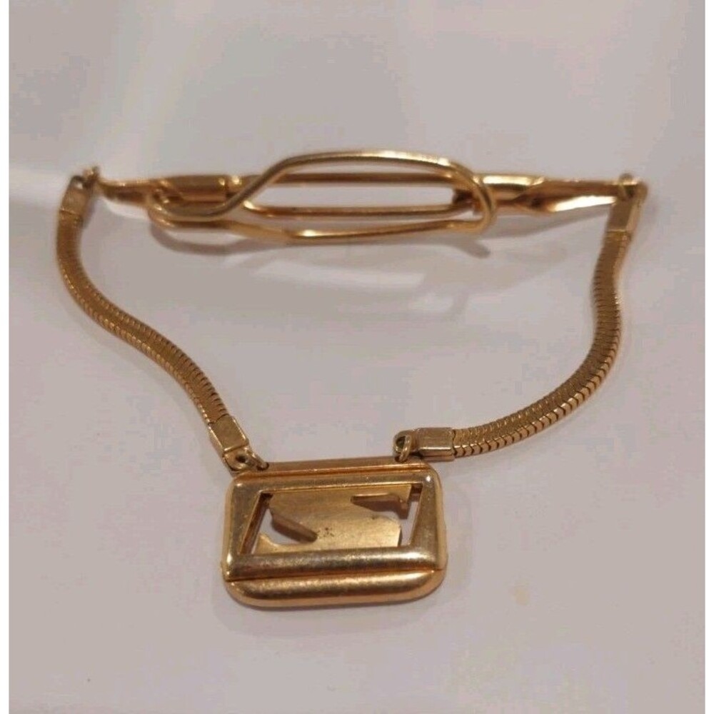 Anson 'S' Monogram Tie Bar Golden Tone